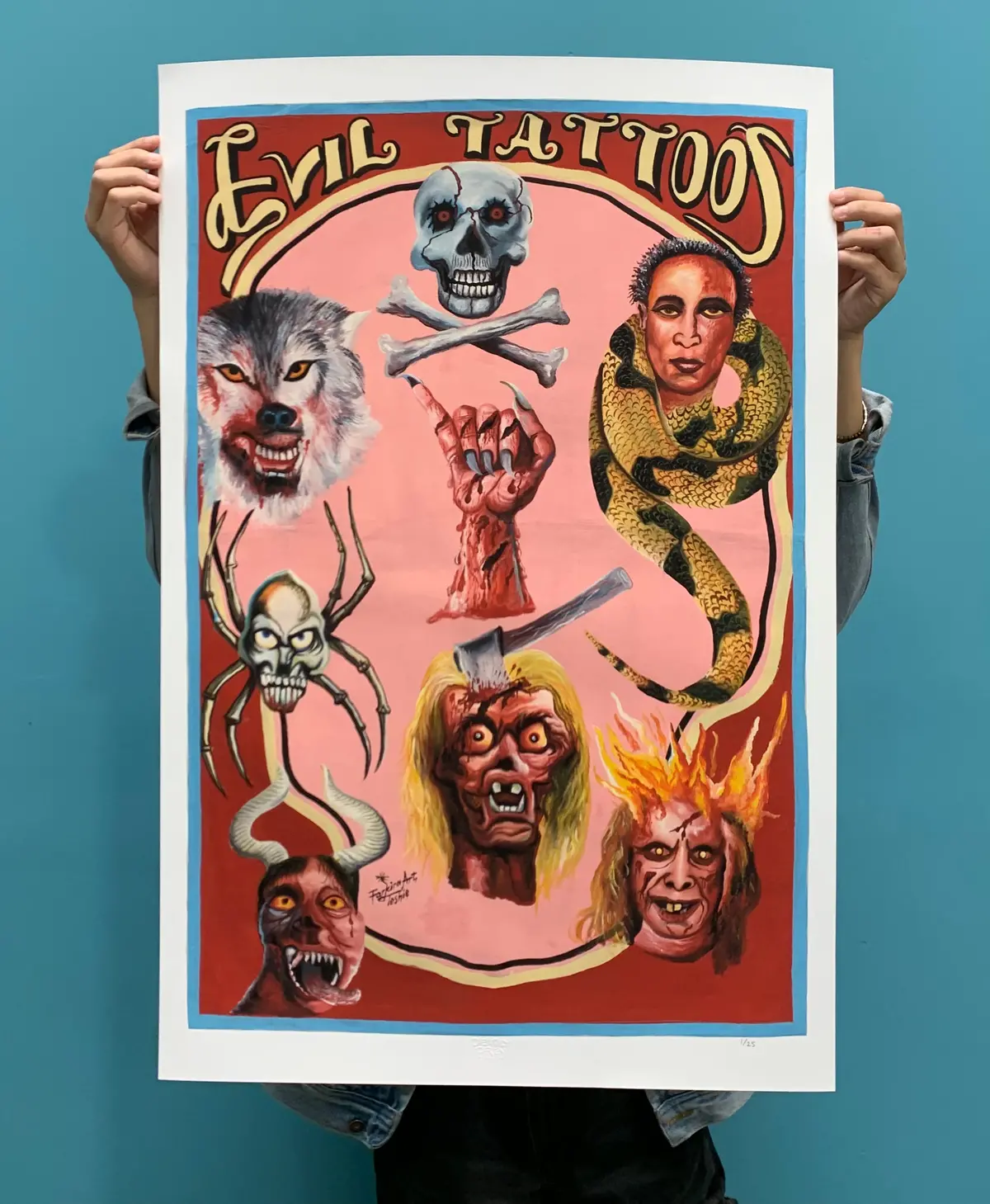 Evil Tattoos - Limited Edition Archival Giclée Print From Static Medium By Farkira 1