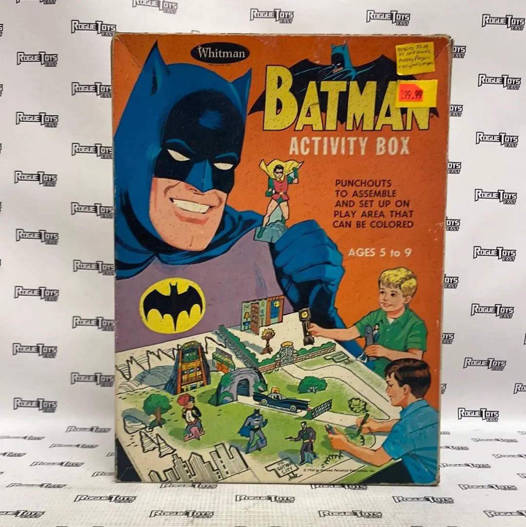 Whitman Batman Activity Box (Missing 11 Of 25 Card Stands, Missing Penguin + Original Crayons 1