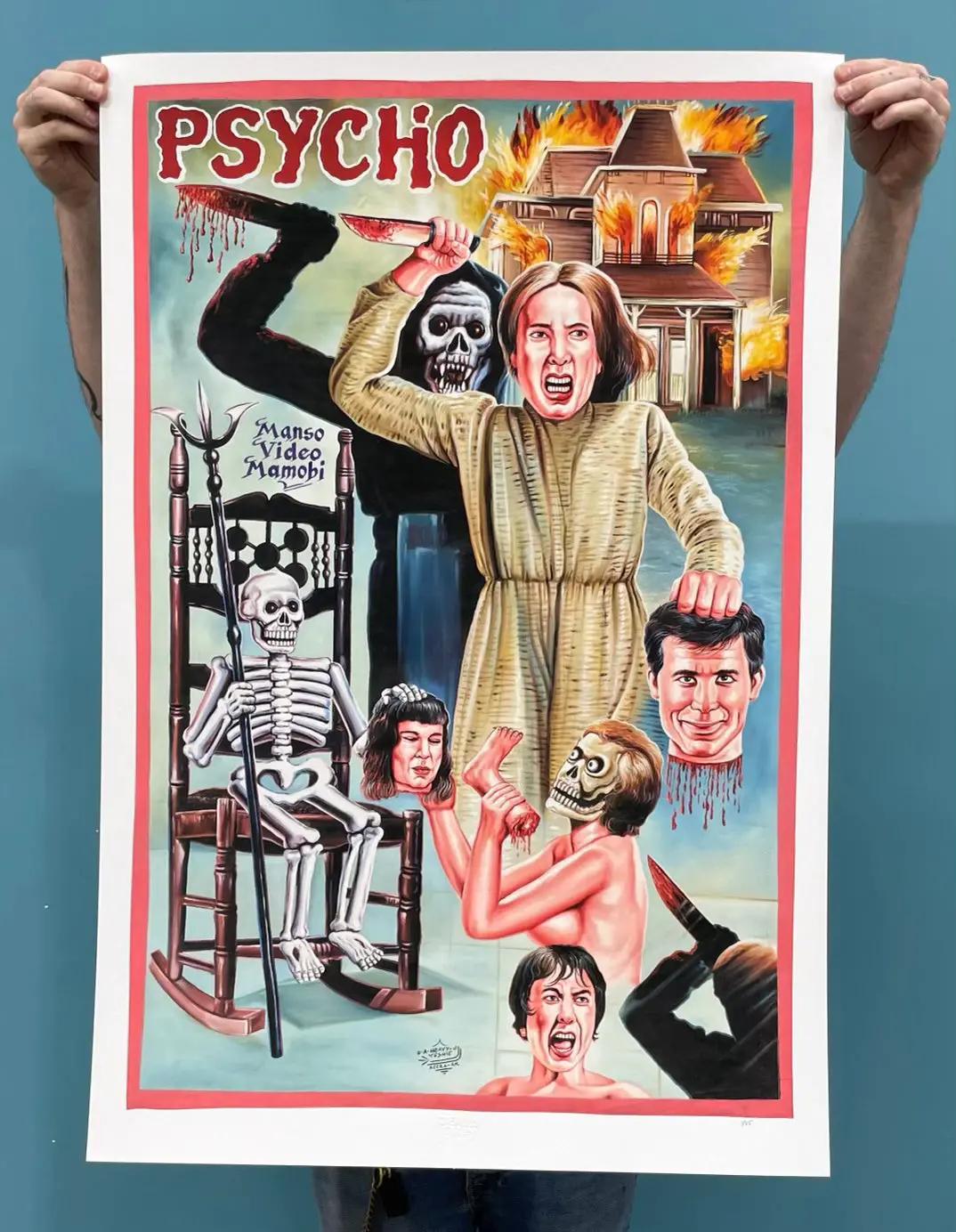 Psycho - Limited Edition Archival Giclée Print From Static Medium By Heavy J 1