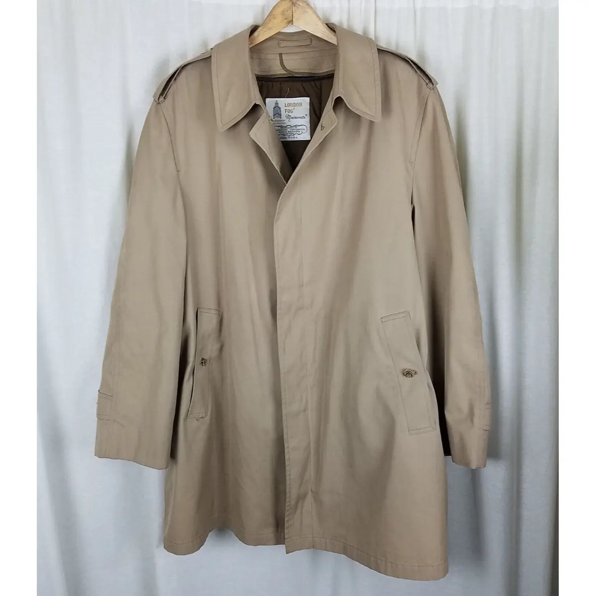 Vintage London Fog Maincoats Trenchcoat Quilted Insulated Removable Liner Men 46 1