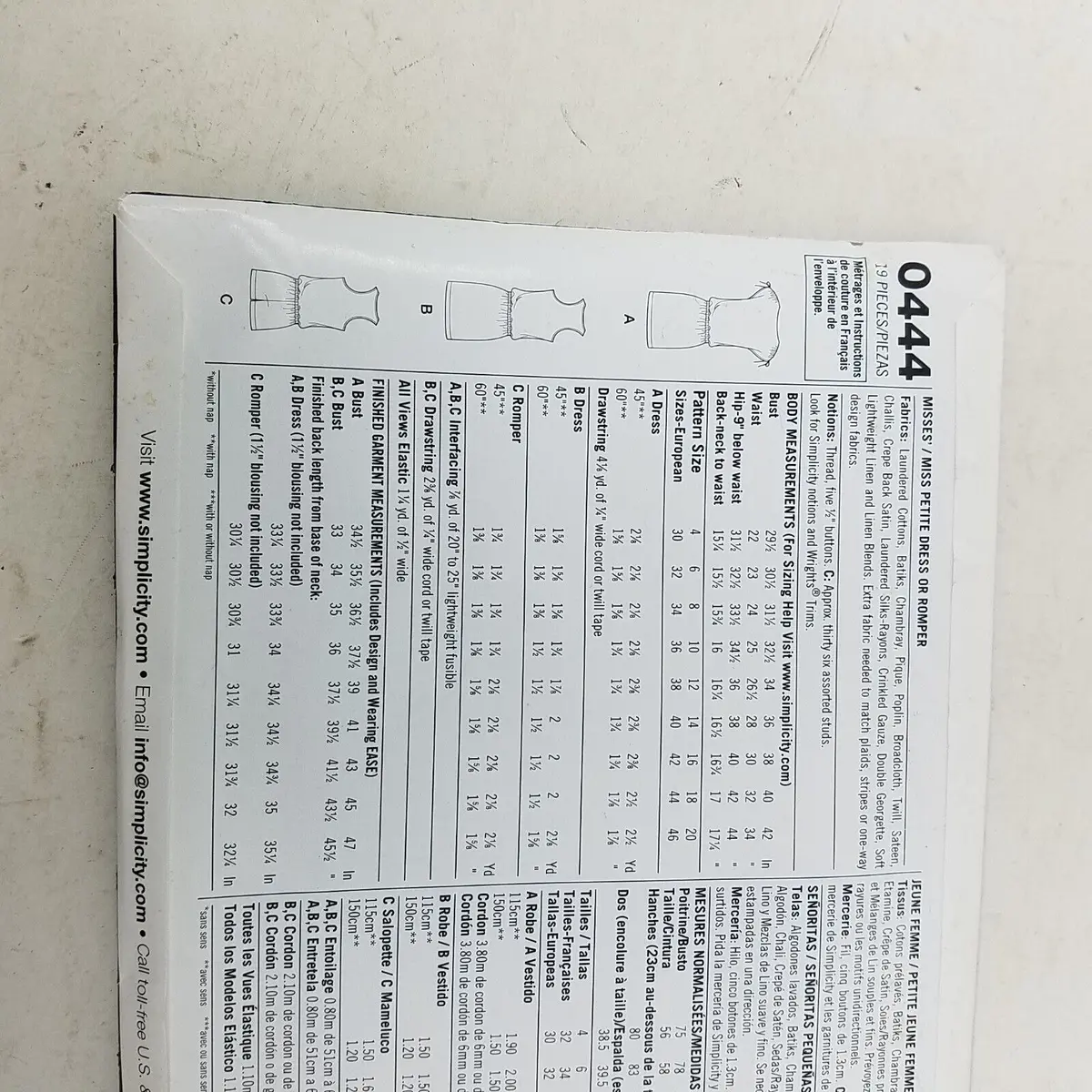 Simplicity Suede Says Sewing Pattern 0444 Jumper Playsuit Uncut Size 4 6 8 10 12 1