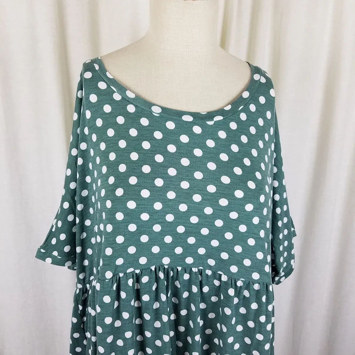 Suzanne Betro Sb Polka Dot Print Empire Waist Twirl Swing Dress Womens 4X Plus 2