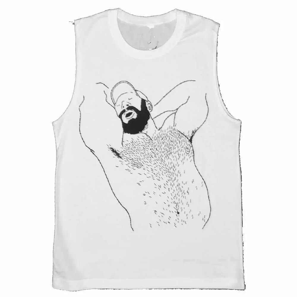 Kinky Needles Arms Up Bearded Bear Sleeveless T-Shirt 1