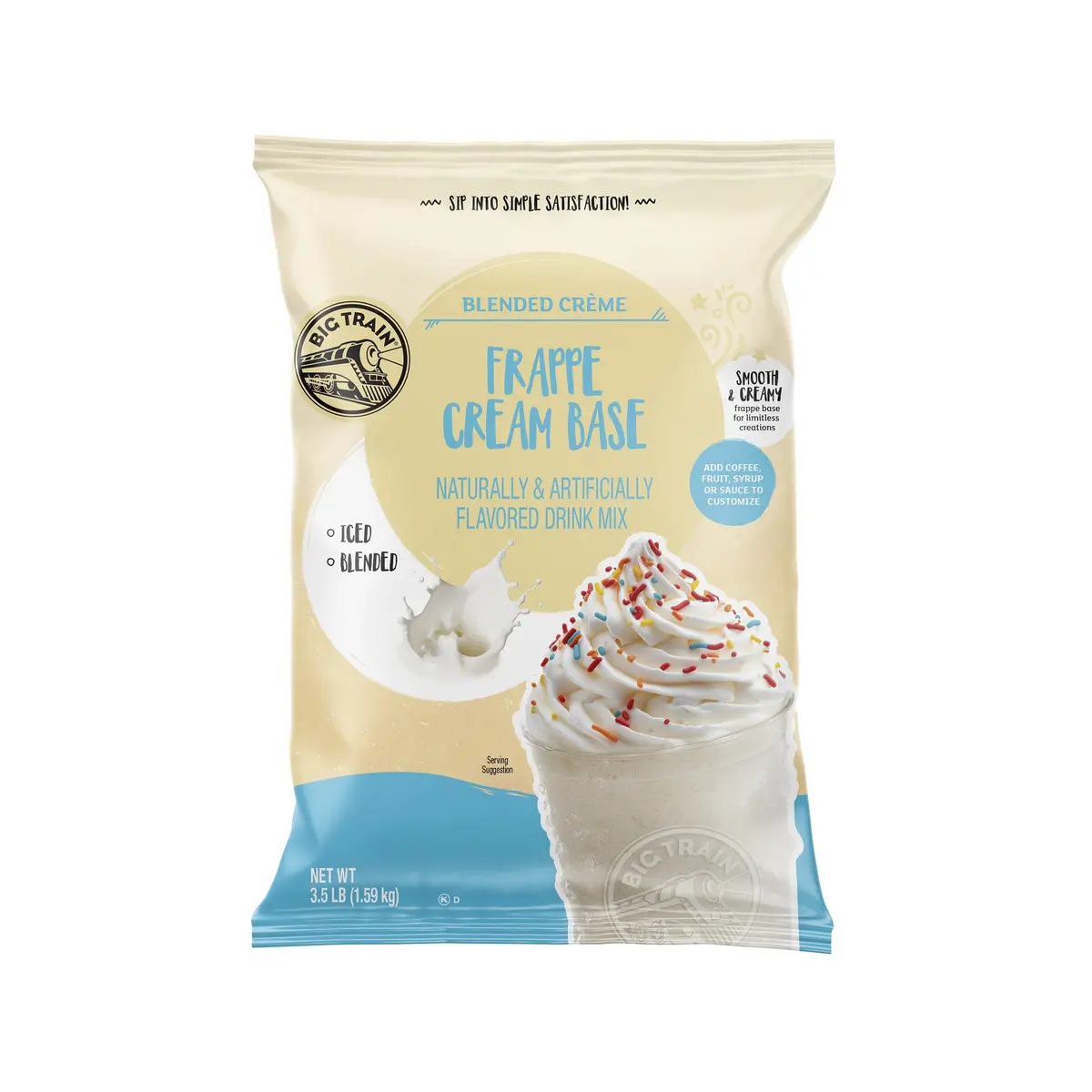 Neutral Frappe Base Blended Crème Beverage Mix - 5 X 3.5Lb Bags 1