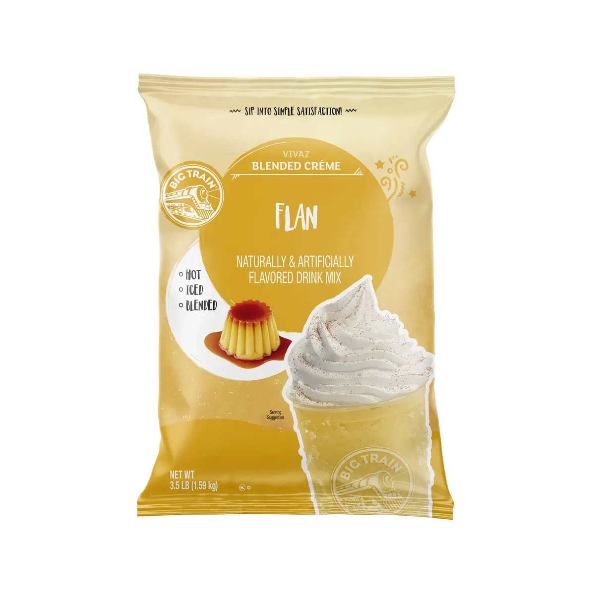 Vivaz Flan Blended Crème Beverage Mix - 5 X 3.5Lb Bags 1