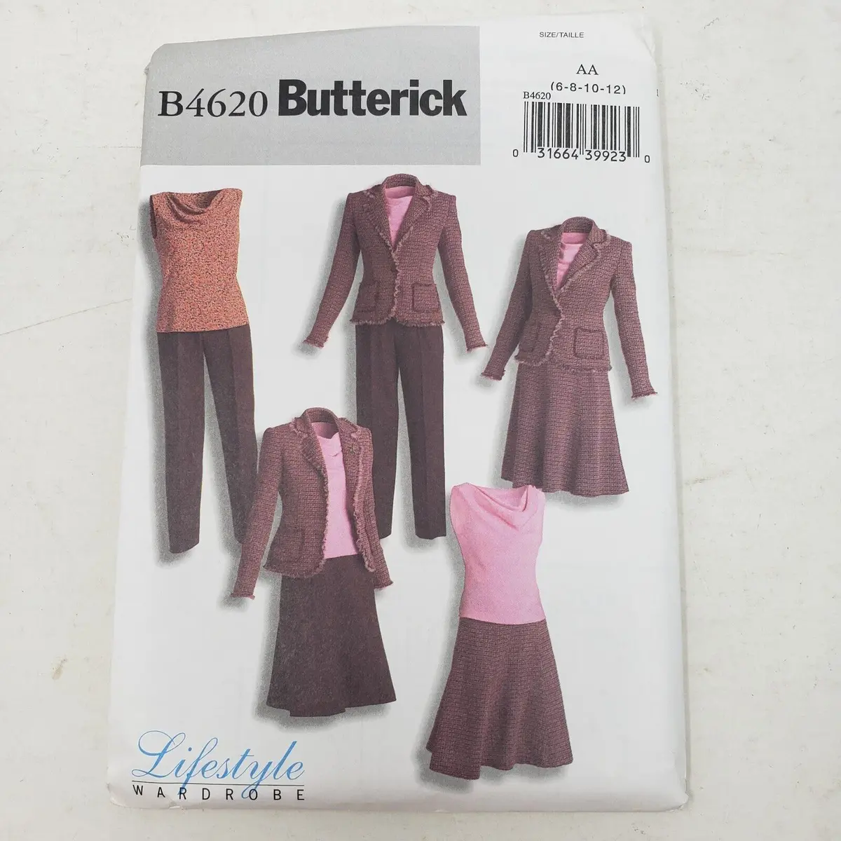 Butterick B4620 Sewing Pattern Draped Top Blazer Jacket Pants Skirt 6-8-10-12 Aa 1