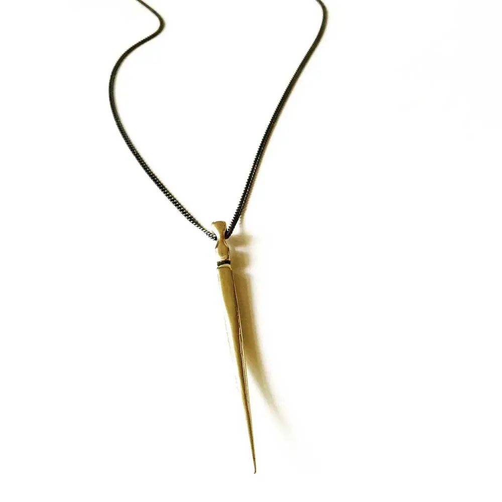 Long Sword Necklace In Bronze 1