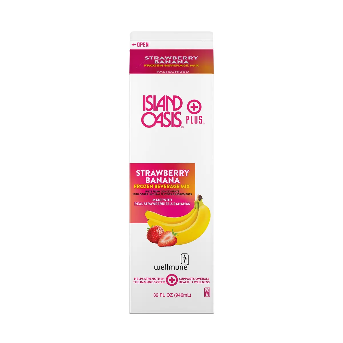 Plus Strawberry Banana Frozen Beverage Mix - 12 X 32 Fl Oz 1