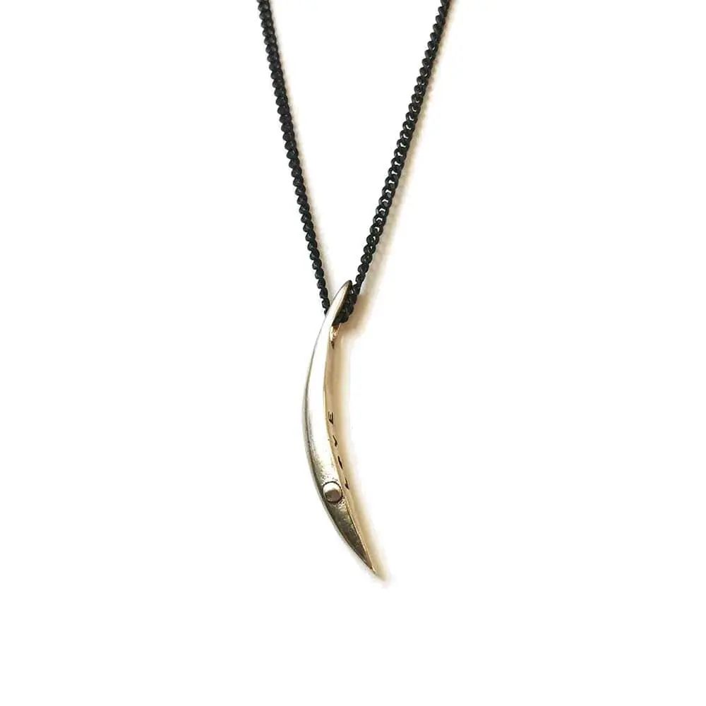Sliver Of A Crescent Moon "Love" Necklace In Bronze 1