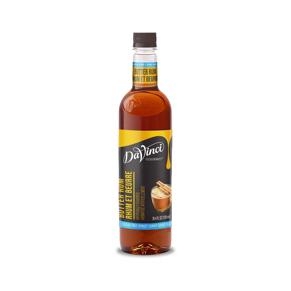 Sugar-Free Butter Rum Syrup - 4 X 750 Ml Plastic 1