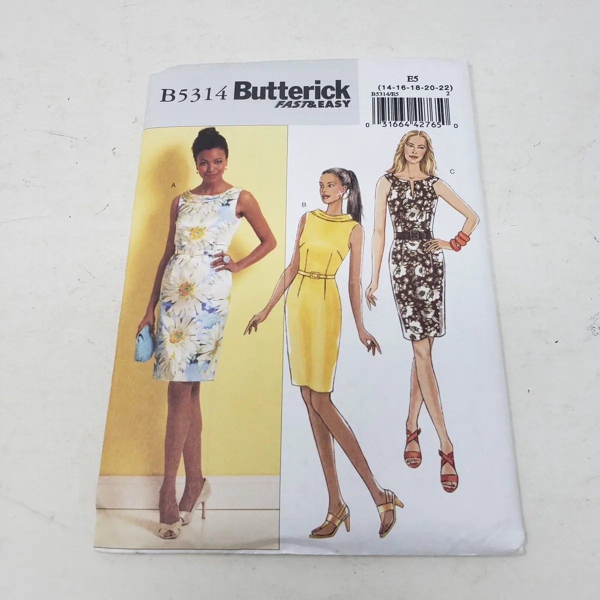 Butterick Sewing Pattern B5314 Wmn 14-16-18-20-22 Fast & Easy Belted Tunic Dress 1
