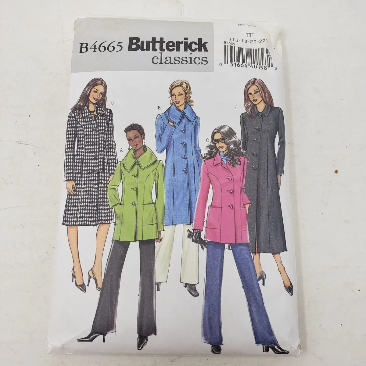 Butterick Classic Sewing Pattern B4665 Women Sizes 16-18-20-22 Jacket Coat 1
