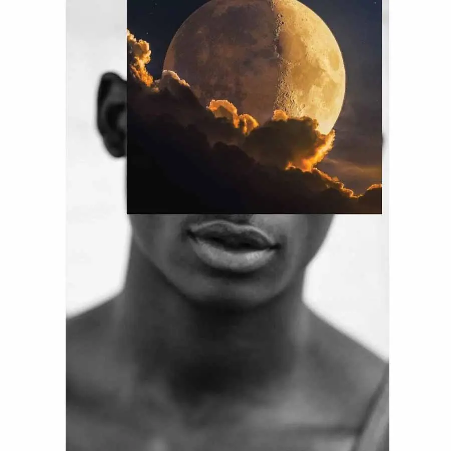 Naro Pinosa Black Man Moonrise Postcard 1