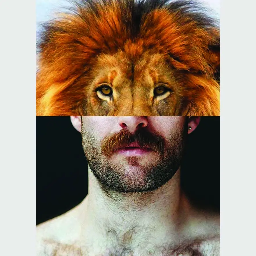 Naro Pinosa Lion Mustache Postcard 1