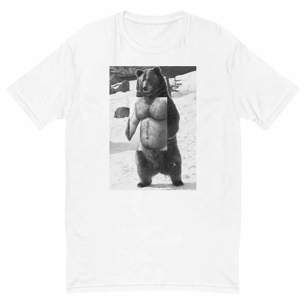 Naro Pinosa Black Print Standing Grizzly Bear T-Shirt 1