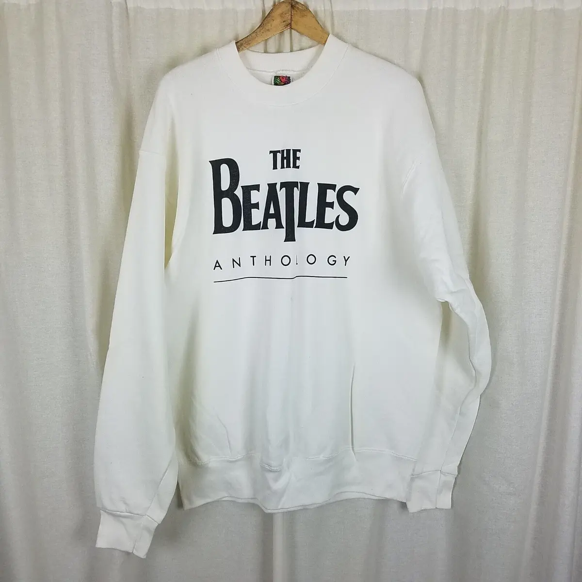 Vintage The Beatles Anthology Graphic Sweatshirt Mens Xl Fruit Of The Loom White 1