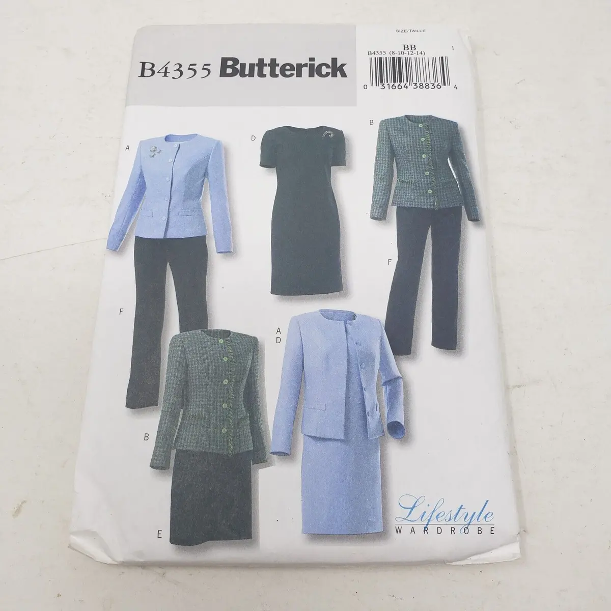 Jacket Skirt Pants Dress Sewing Patterns Womens Sz 8-10-12-14 Butterick B4355 Bb 1