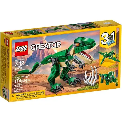 Lego Creator 3-In-1 - Mighty Dinosaurs T-Rex, Triceratops, Or Pterodactyl (31058) Building Toy 1
