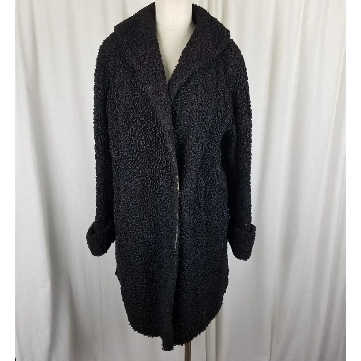 Vintage Schlosberg Persian Lambswool Mcm Peacoat Coat Womens L Distressed Cutter 1