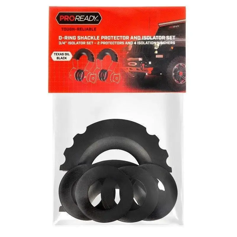 Proready 2Pcs Shackle Protector And 4 Isolators (Black) 1