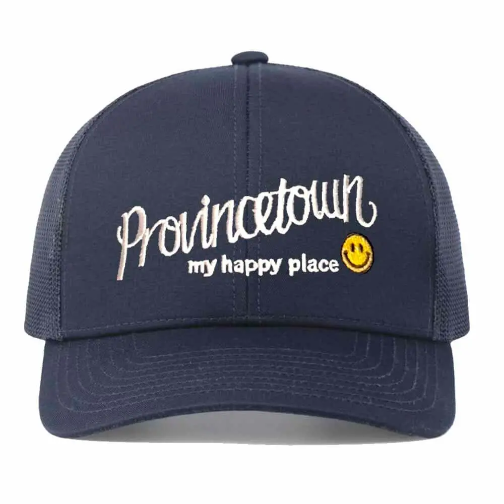 Provincetown My Happy Place Trucker Mesh Snapback Hat 1