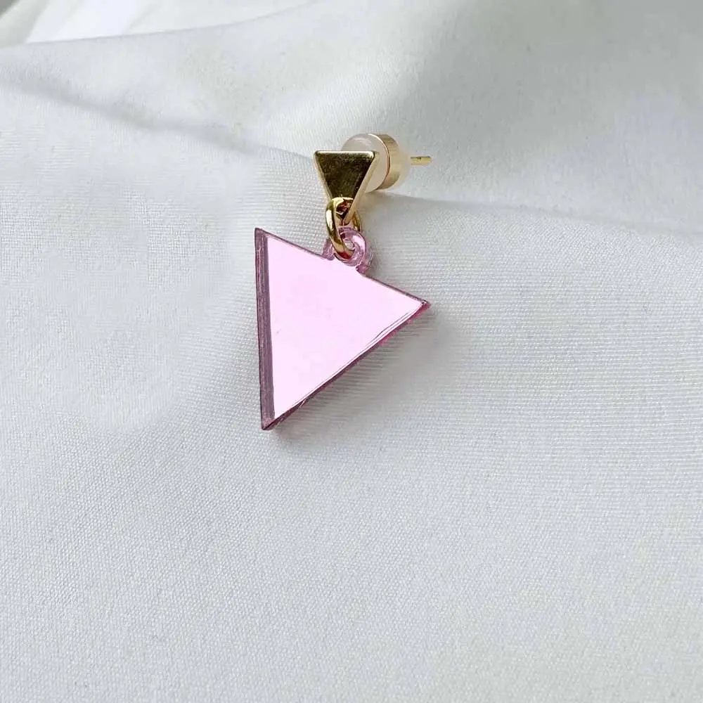 Queer Pink Triangle Charm Earring 1