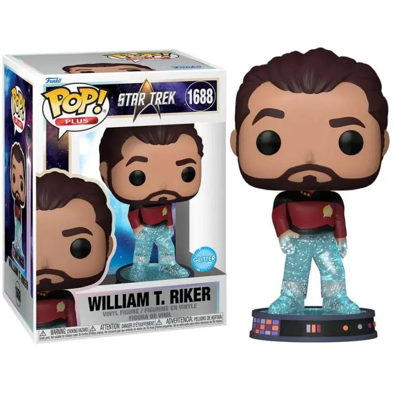 Funko Pop! Plus - Star Trek #1688 - William T. Riker (Transporter Glitter) Vinyl Figure (83773) 1