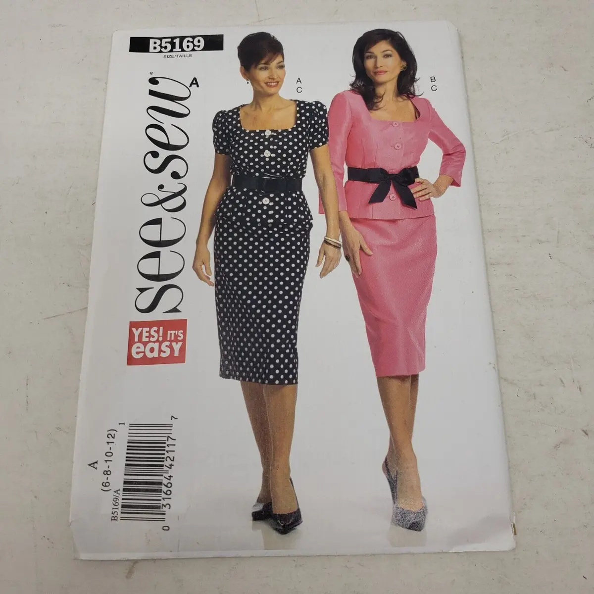 Butterick See & Sew Sewing Pattern B5169 Women Sizes 6-8-10-12 Jacket Skirt Suit 1