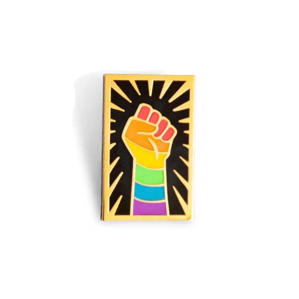 Rainbow Resist Fist Pin 1