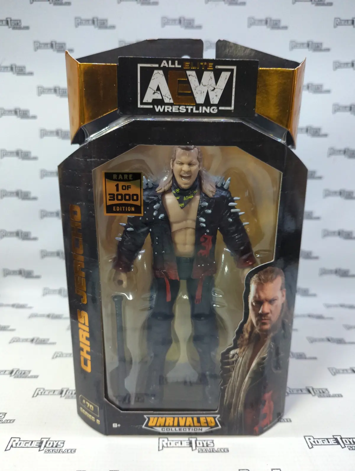 Jazwares Aew Unrivaled Collection Series 8 Chris Jericho Rare Edition 1 Of 3000 1