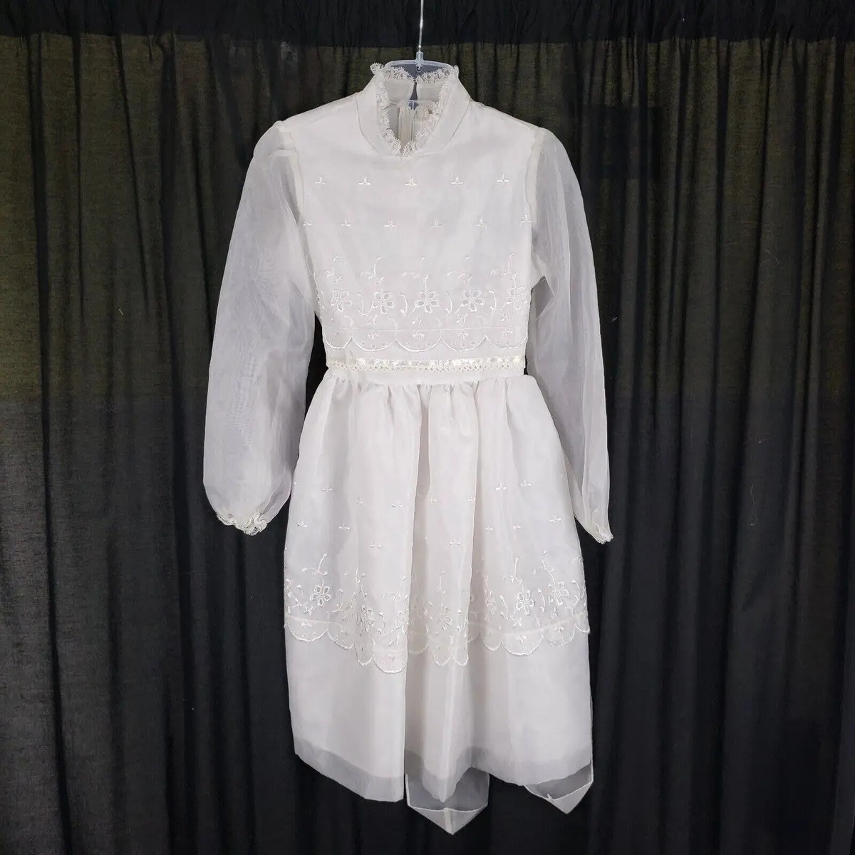 Vintage Merry Girl Party Dress Communion Flower Girl Princess Girls Size 7 8 Twirl 1