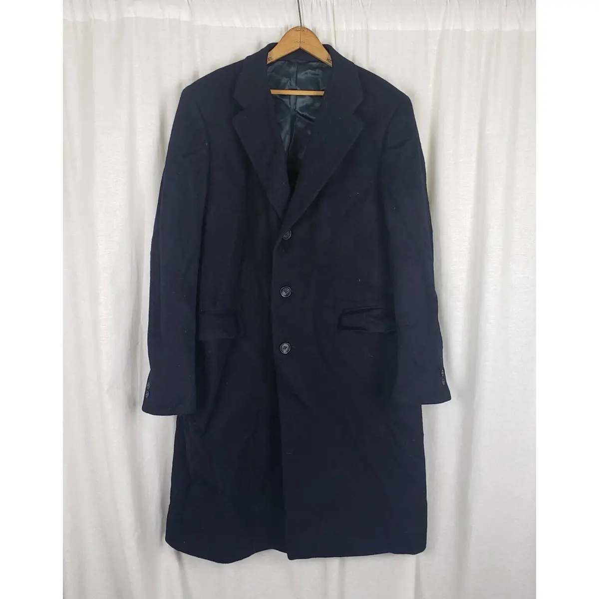 Vintage Jon's Clothier Boutique Designer Peacoat Winter Wool Overcoat Mens M 80S 1