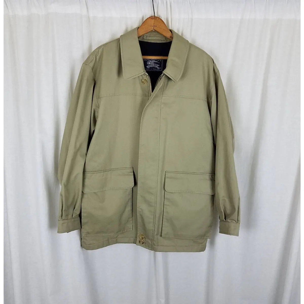 Vintage Burberrys Blanket Wool Lined Harrington Golf Bomber Jacket Mens M L Tan 1