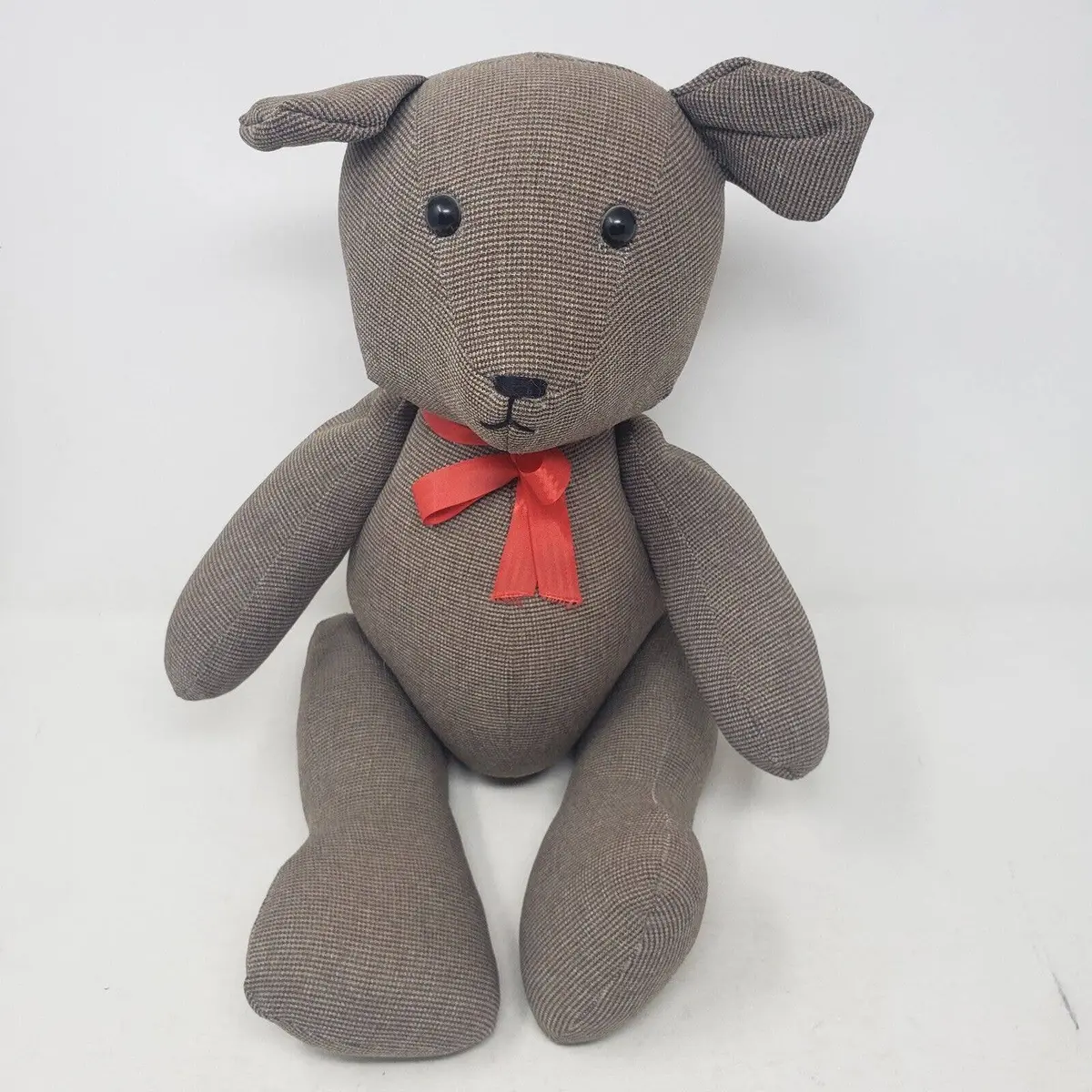 Vintage Karen's Kids '87 Fabric Jointed Plush Stuffed Teddy Bear 17" 1980'S 1