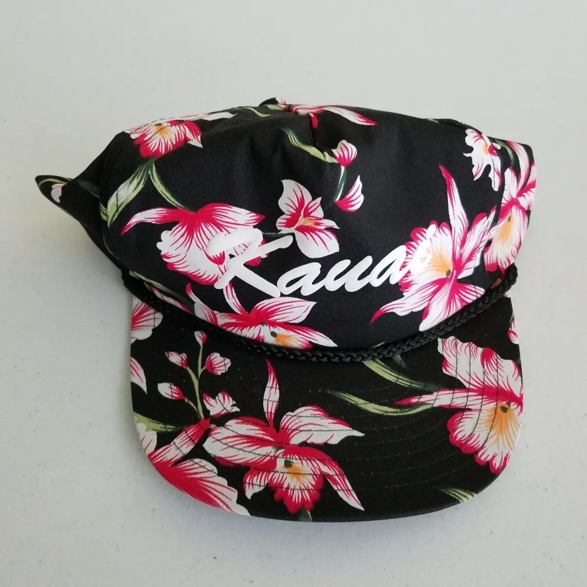 Vintage Kauai Hawaiian Hibiscus Flowers Baseball Hat Cap Mens Os Snapback Nissin 1