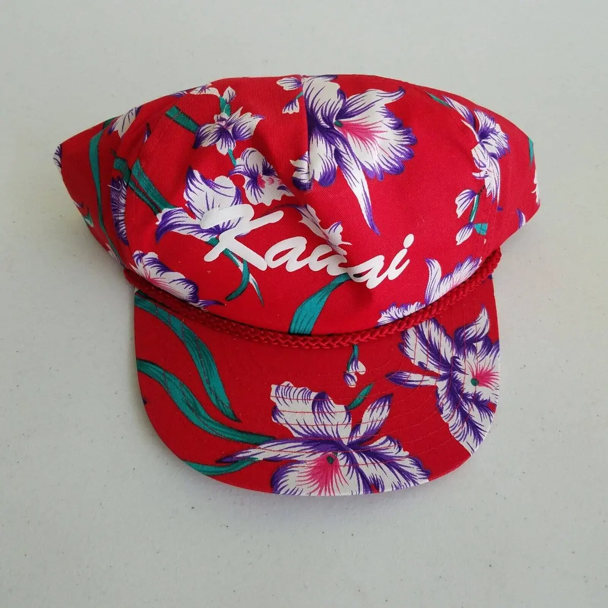 Vintage Kauai Hawaiian Hibiscus Flowers Baseball Hat Cap Mens Os Snapback Nissin 1