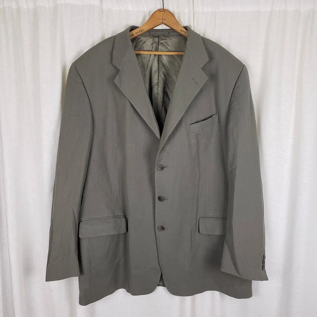 Vintage Monsieur Givenchy Wool Blazer Jacket Sportcoat Mens 48R Miltons Woven 1