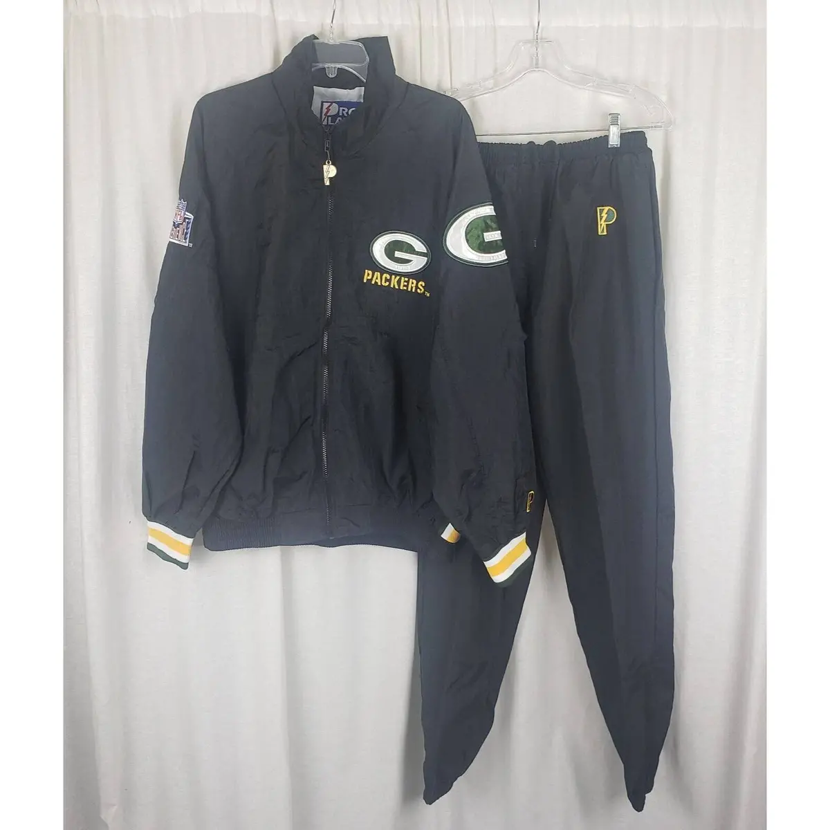 Vintage Pro Player Green Bay Packers Windbreaker Track Suit Jacket Pants Mens L 1