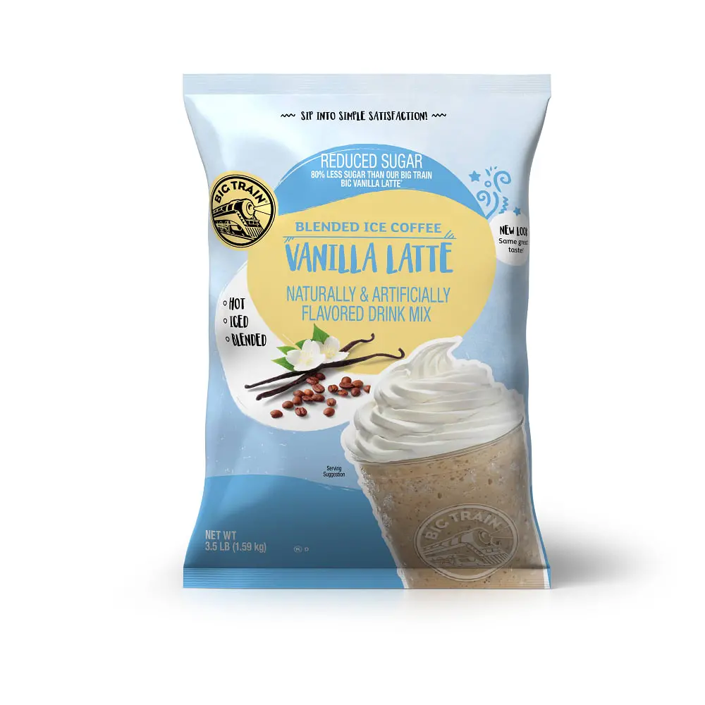 Reduced Sugar Vanilla Latte Blended Ice Coffee Beverage Mix - 5 X 3.5Lb Bags 1