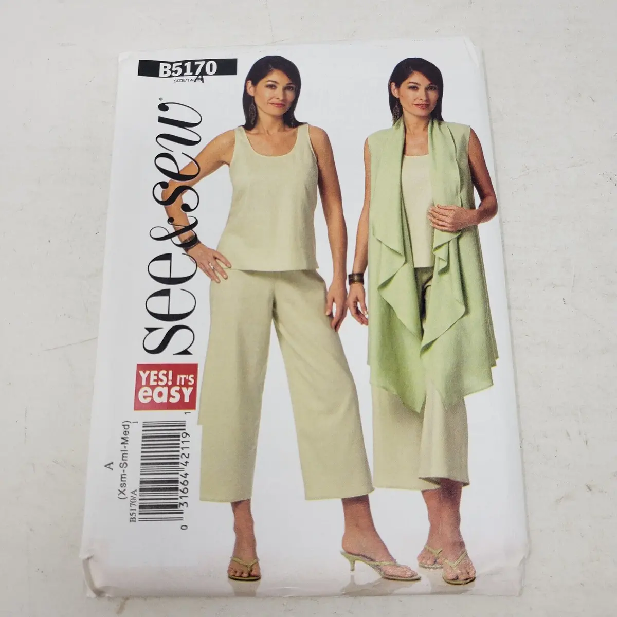 Butterick See & Sew Sewing Pattern B5170 Women Sizes L-Xl Jacket Capris Top Suit 1
