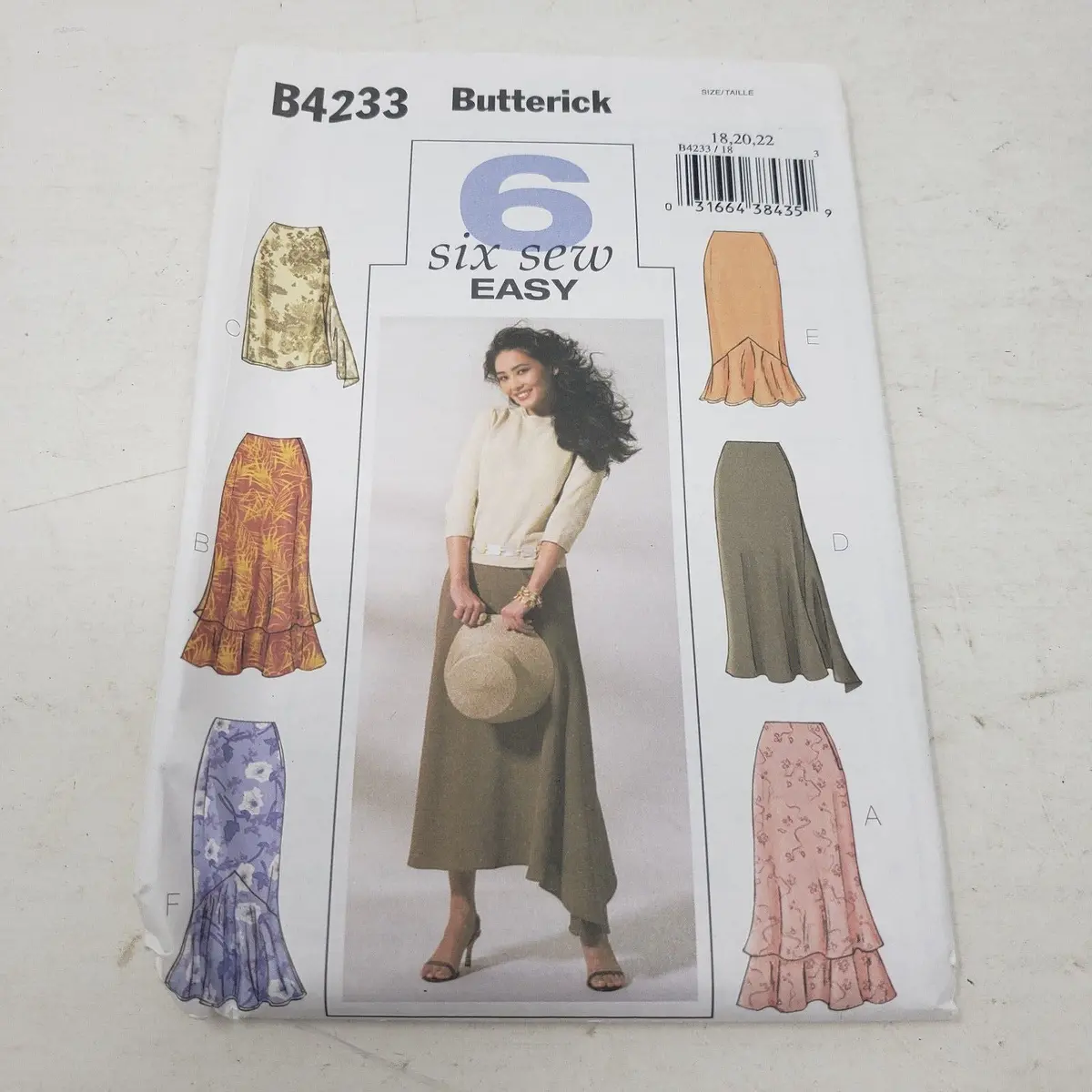 Butterick 6 Six Sew Fast & Easy Sewing Pattern B4233 Women Sz 18-20-22 Skirts 1