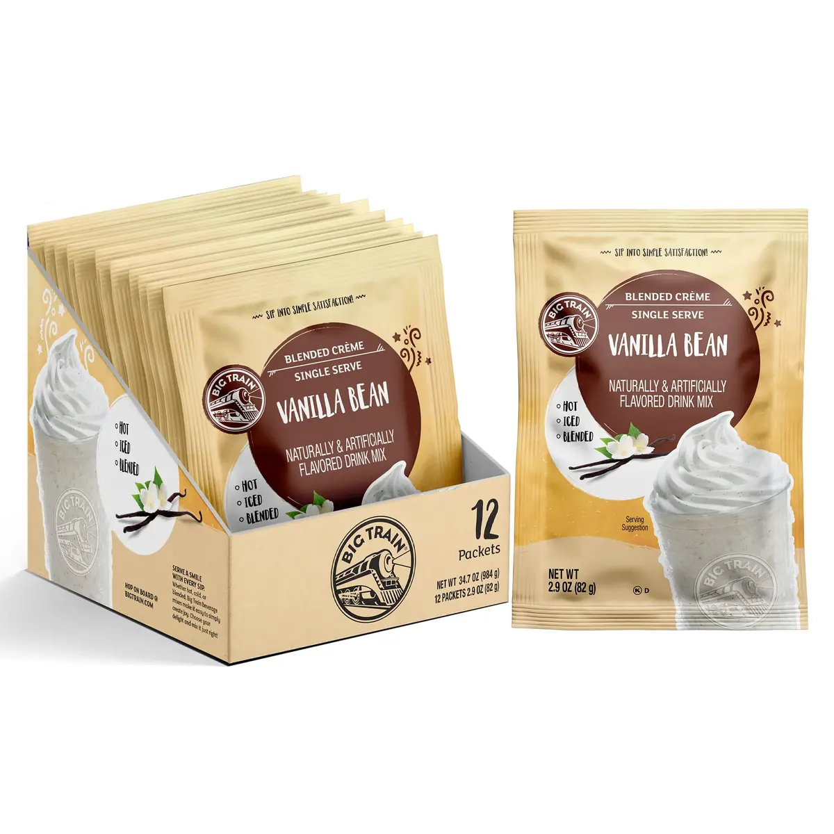 Vanilla Bean Blended Creme Beverage Mix Sachets - 12 X 2.9 Oz 1
