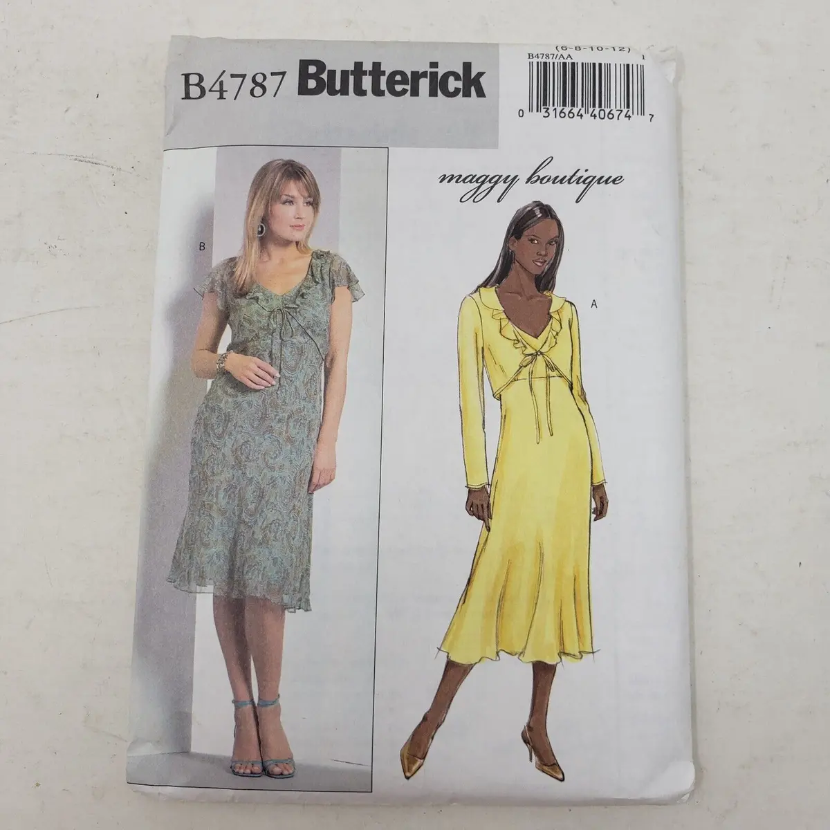 Vintage Butterick B4787 Sewing Pattern Maggy Boutique Dress Jacket 6-8-10-12 1
