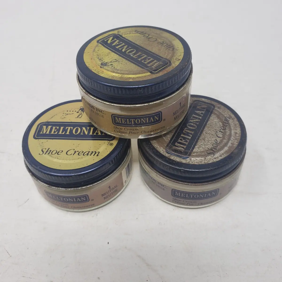 Lot 3 Neutral Color Boot Shoe Cream Polish 001 #1 Leather Conditioner Meltonian 1
