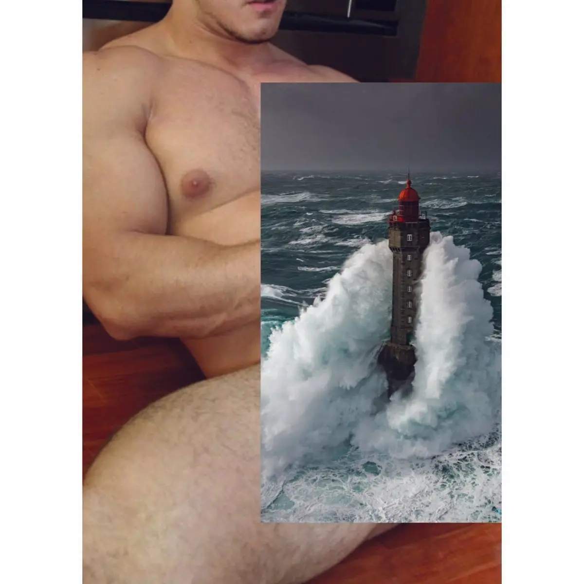 Naro Pinosa Raging Lighthouse Postcard 1
