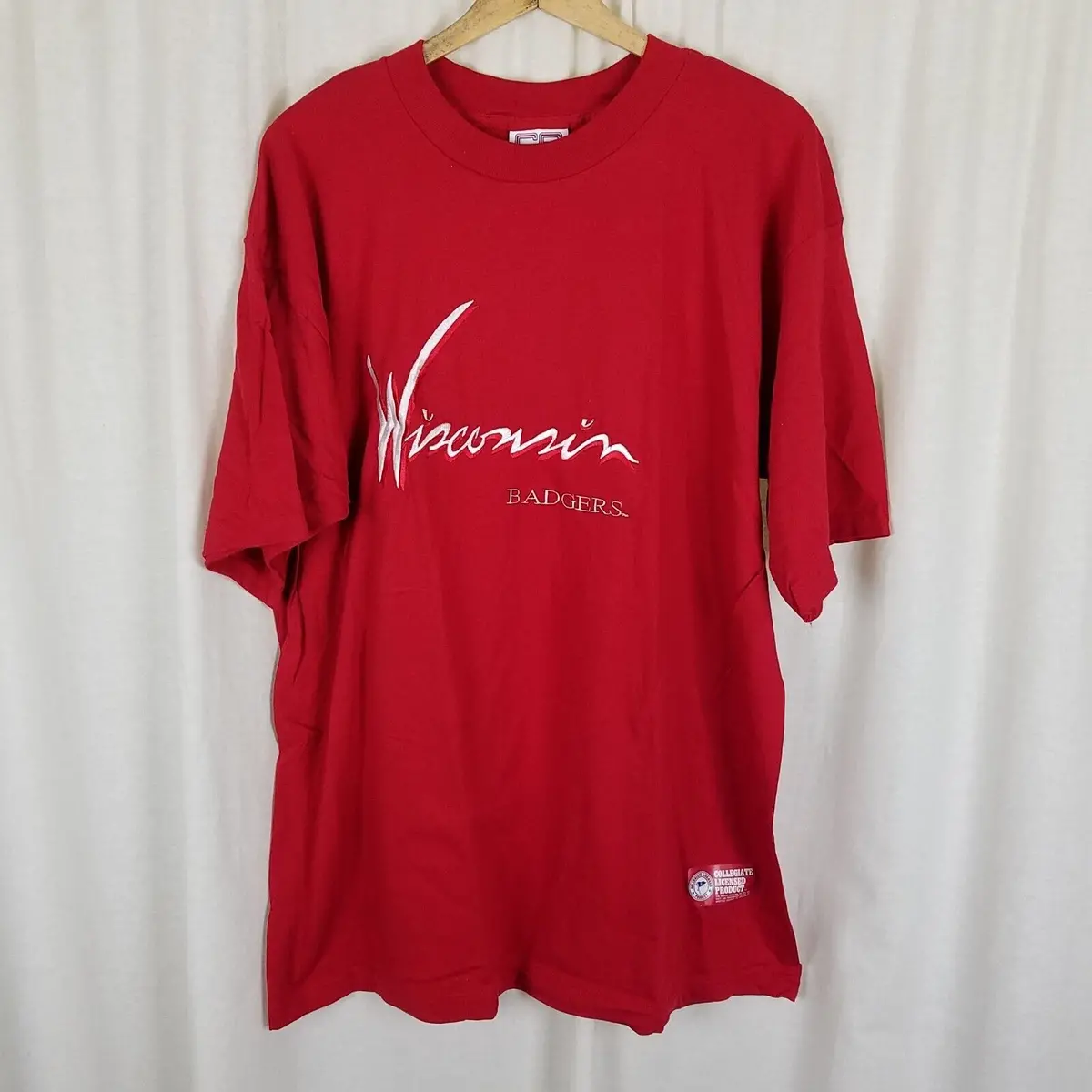Vintage Wisconsin Badgers Tshirt Mens Xl Ncaa 90S Crable Sportswear Embroidered 1