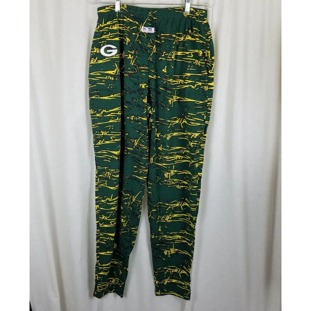 Vintage Pro Line Green Bay Packers Barbed Wire Abstract Lounge Pants Mens L Usa 1