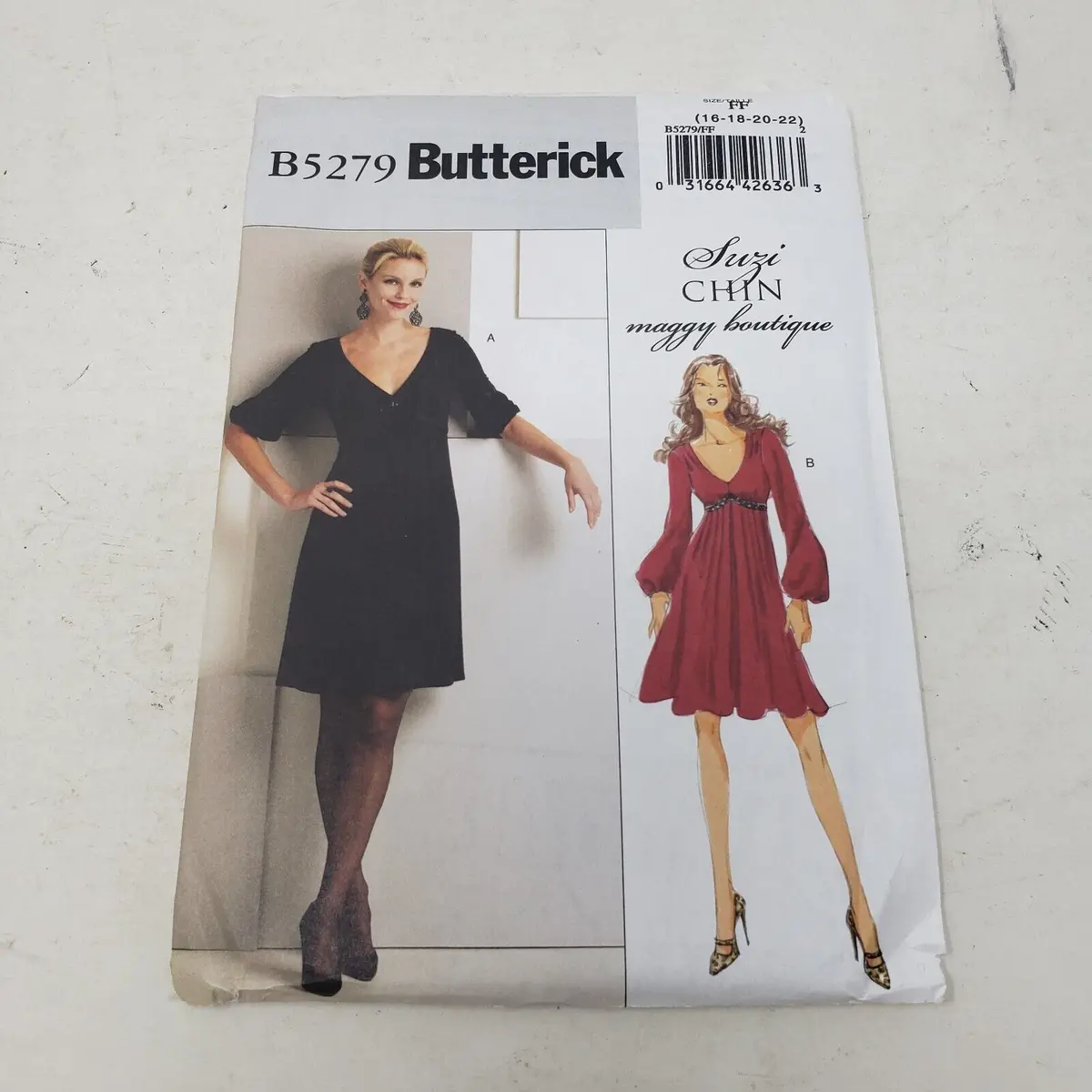 Vintage Butterick B5279 Sewing Pattern Suzi Chin Maggy Boutique Dress 18-20-22 1
