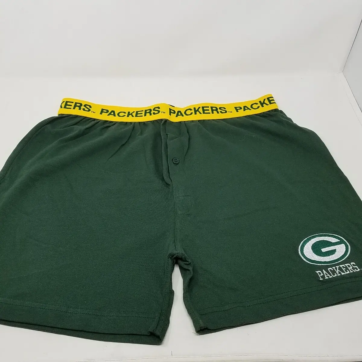 Vintage Green Bay Packers Bottom Drawers Boxers Lounge Shorts Pjs Cotton Mens L 1