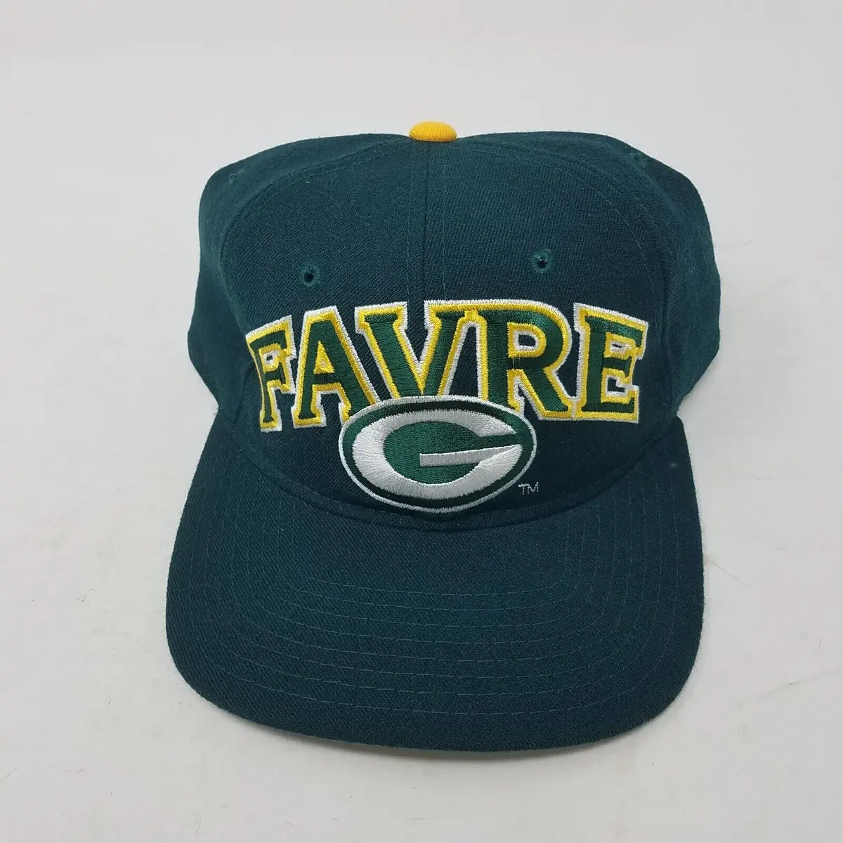 Vintage 90S Brett Favre 4 Green Bay Packers Nfl Wool Snapback Hat Cap Mens Os 1